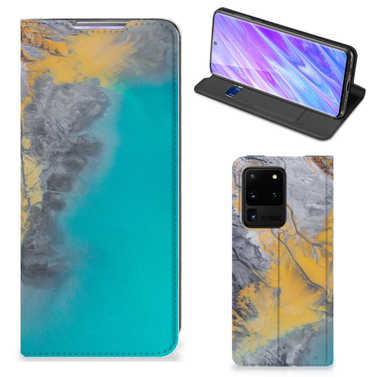 Samsung Galaxy S20 Ultra Standcase Marble Blue Gold - B2C Telecom