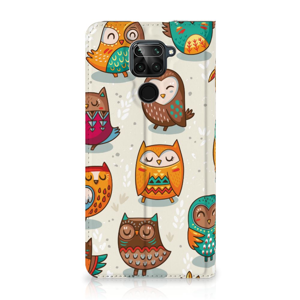 Xiaomi Redmi Note 9 Hoesje maken Vrolijke Uilen - B2C Telecom