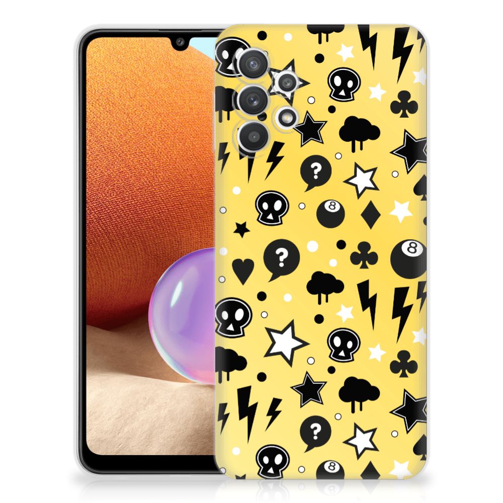 Silicone Back Case Samsung Galaxy A32 4G | A32 5G Enterprise Editie Punk Geel B2C Telecom