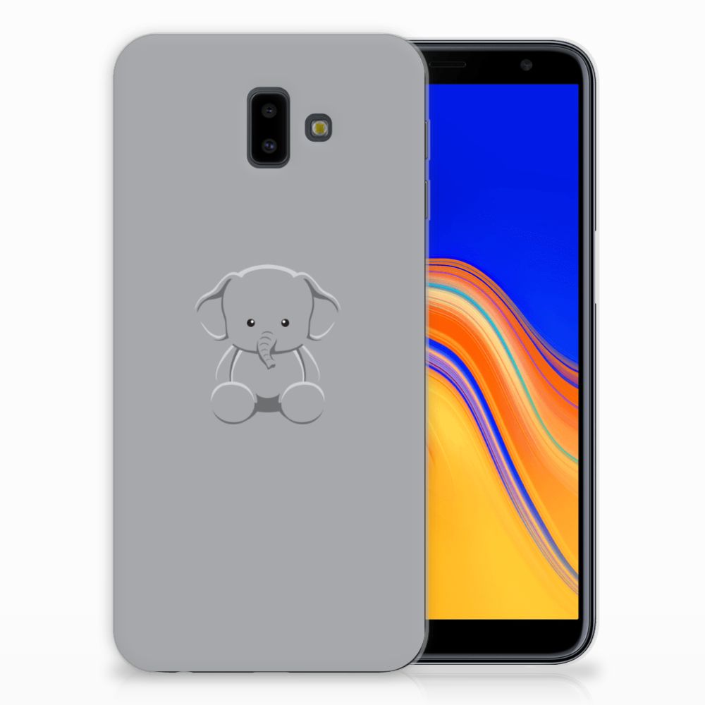 Samsung Galaxy J6 Plus (2018) Telefoonhoesje met Naam Grijs Baby Olifant