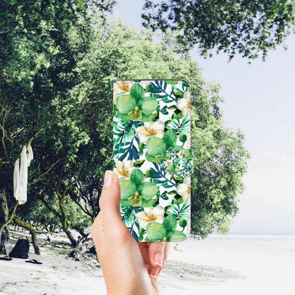 Samsung Galaxy A73 5G Hoesje Orchidee Groen