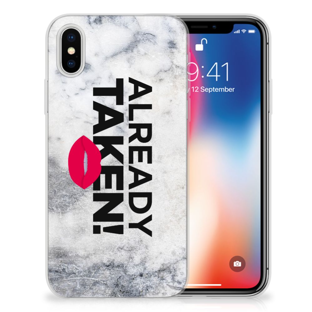 Apple iPhone X | Xs Siliconen hoesje met naam Already Taken White