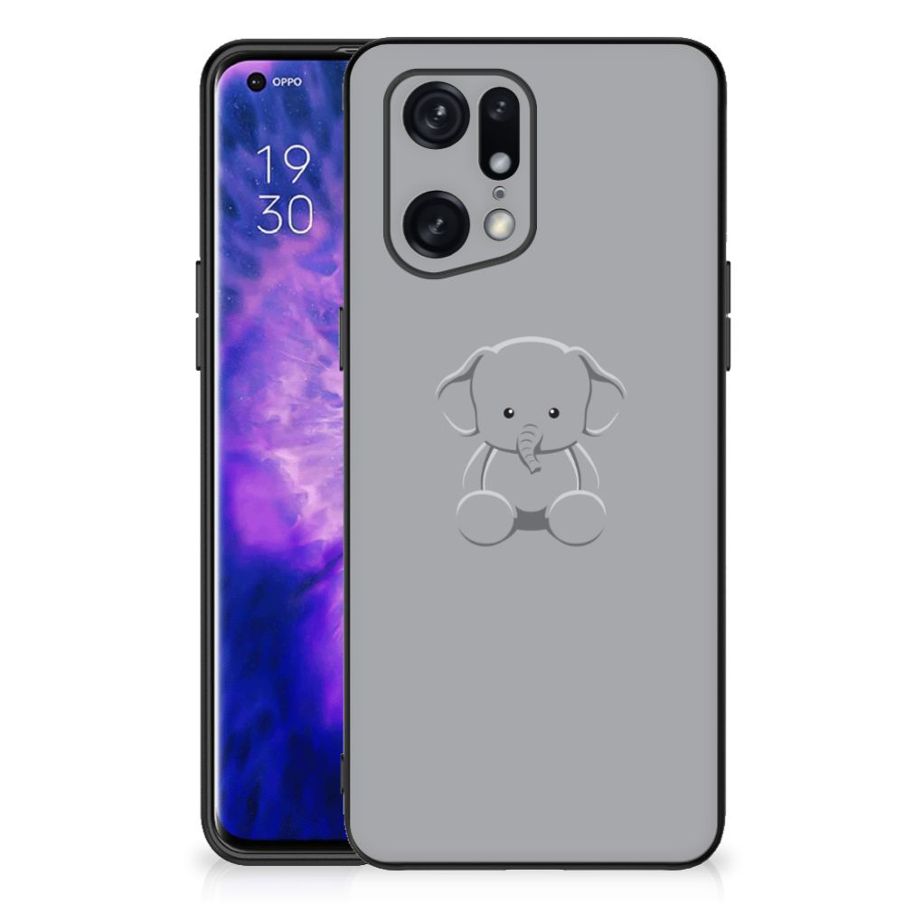 OPPO Find X5 Pro Hoesje Grijs Baby Olifant B2C Telecom
