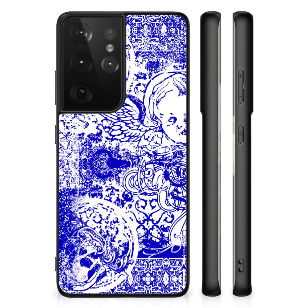 Telefoonhoesje Samsung Galaxy S21 Ultra Angel Skull Blauw B2C Telecom