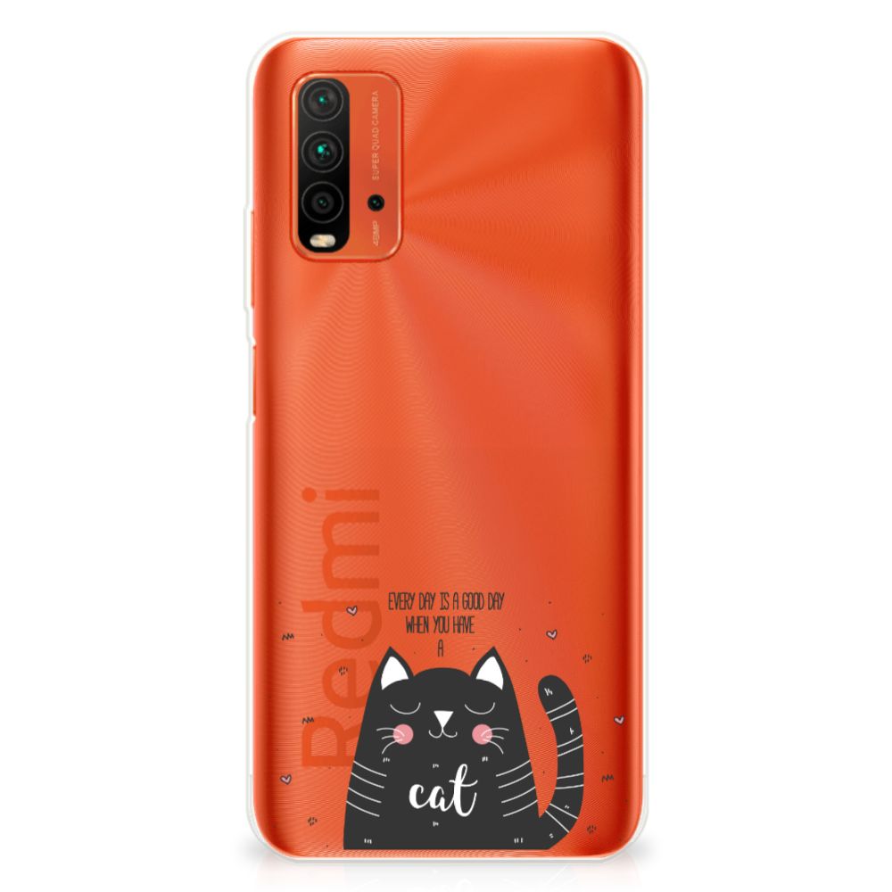 Xiaomi Poco M3 Telefoonhoesje met Naam Cat Good Day B2C Telecom