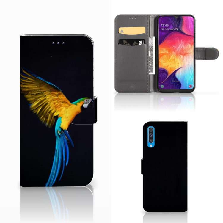 Samsung Galaxy A50 Telefoonhoesje met Pasjes Papegaai