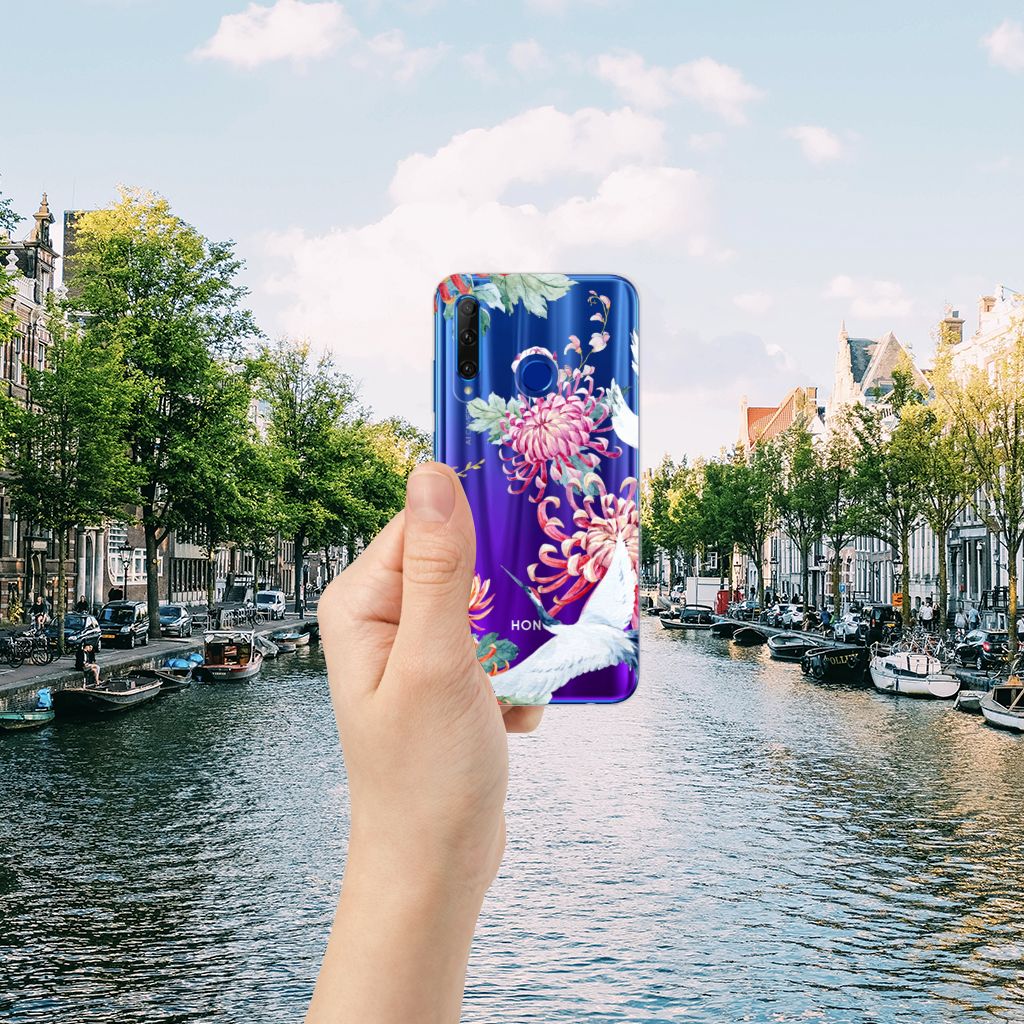 Honor 20 Lite TPU Hoesje Bird Flowers