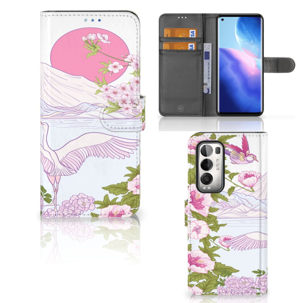 OPPO Find X3 Neo 5G Telefoonhoesje met Pasjes Bird Standing