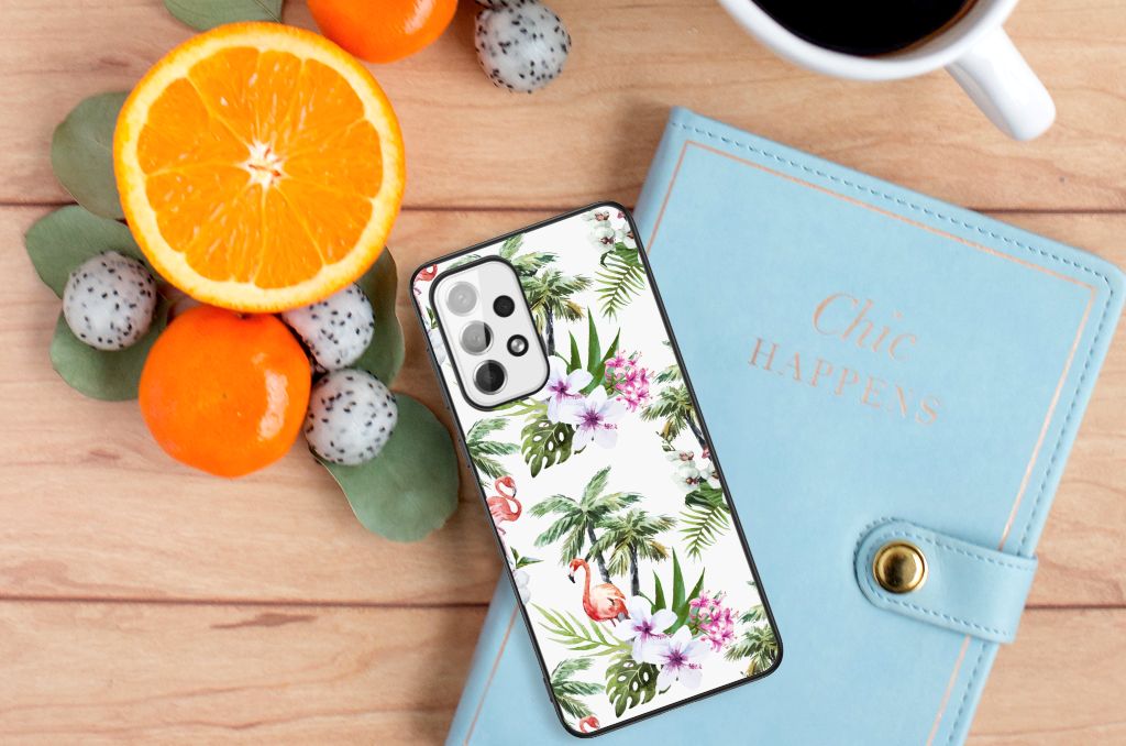 Samsung Galaxy A73 Dierenprint Telefoonhoesje Flamingo Palms B2C Telecom