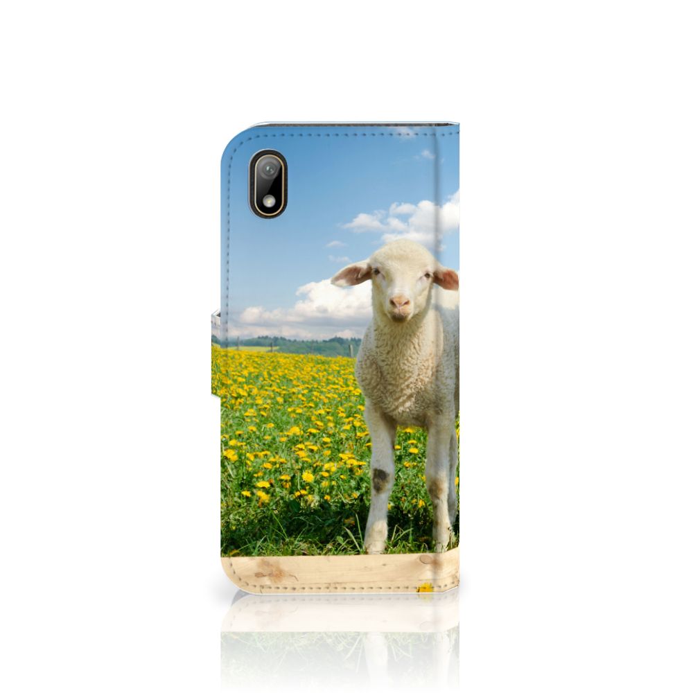 Huawei Y5 (2019) Telefoonhoesje met Pasjes Schaap en Lammetje