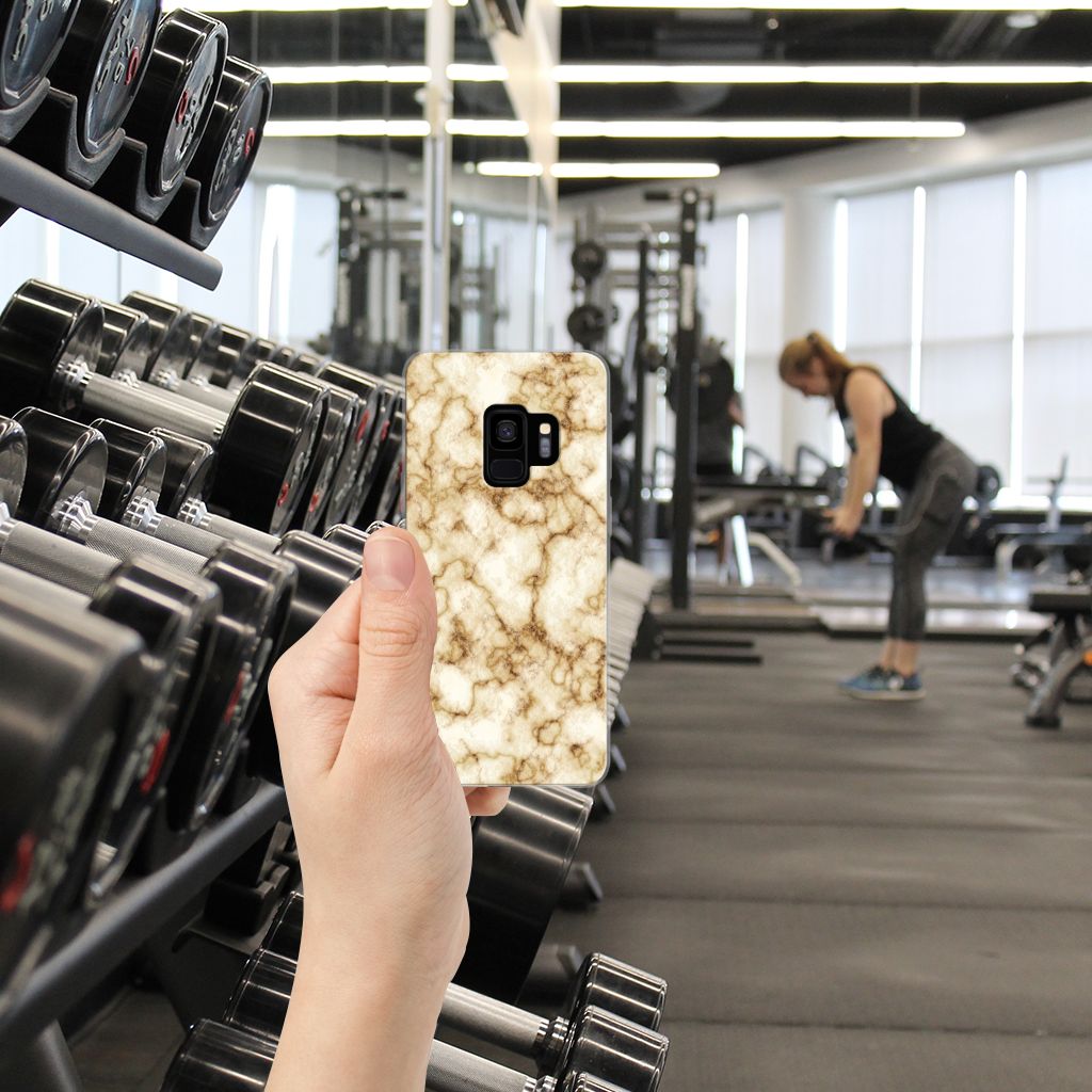 Samsung Galaxy S9 TPU Siliconen Hoesje Marmer Goud