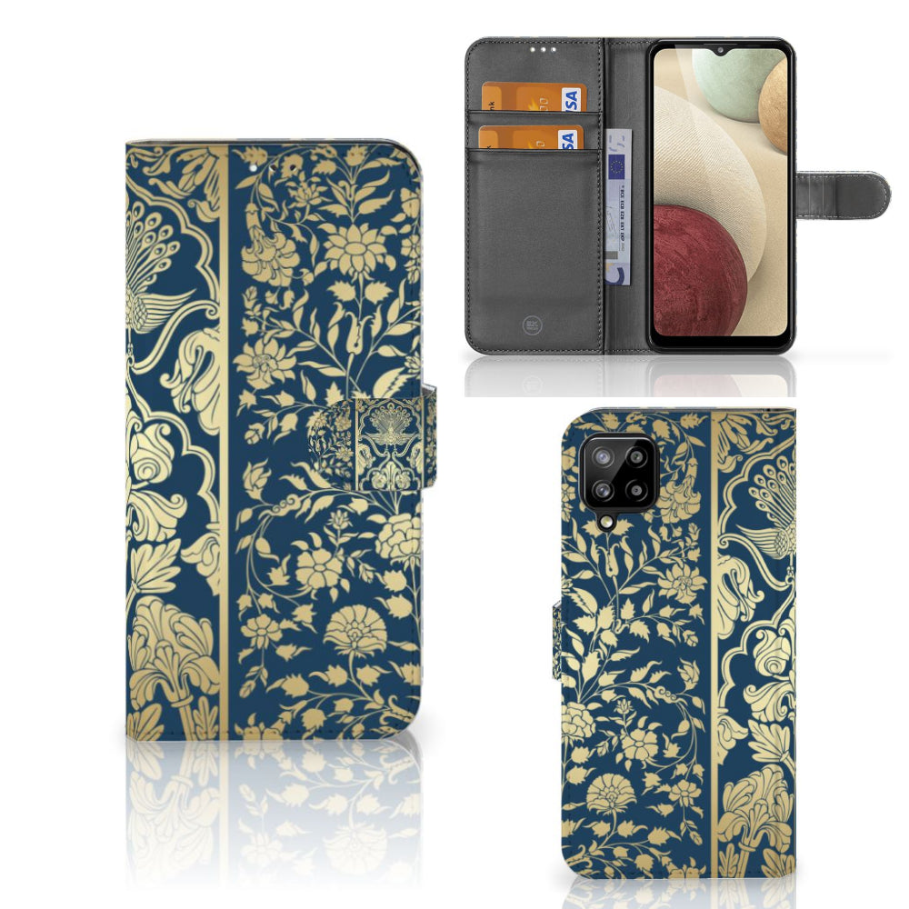 Samsung Galaxy A12 Hoesje Beige Flowers