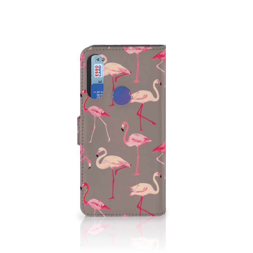 Alcatel 1S 2020 Telefoonhoesje met Pasjes Flamingo