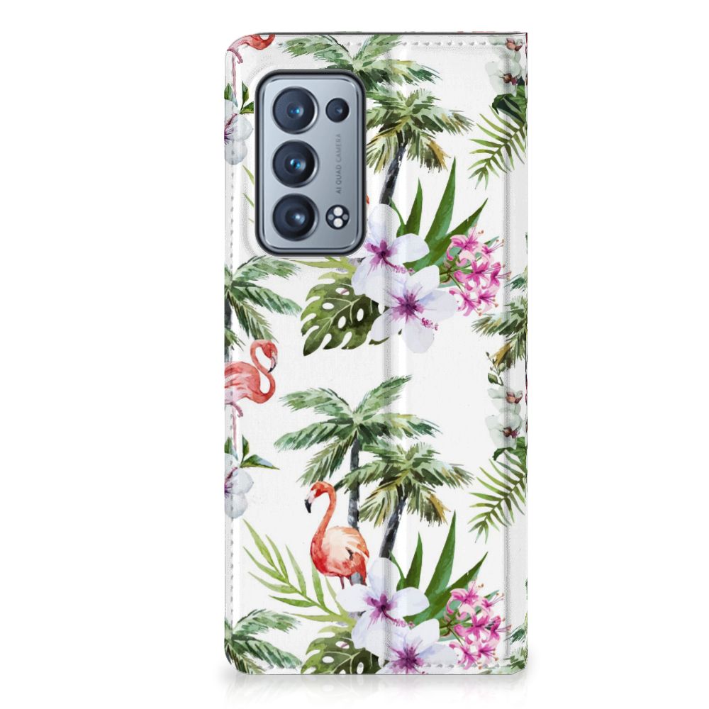 OPPO Reno 6 Pro Plus 5G Hoesje maken Flamingo Palms - B2C Telecom