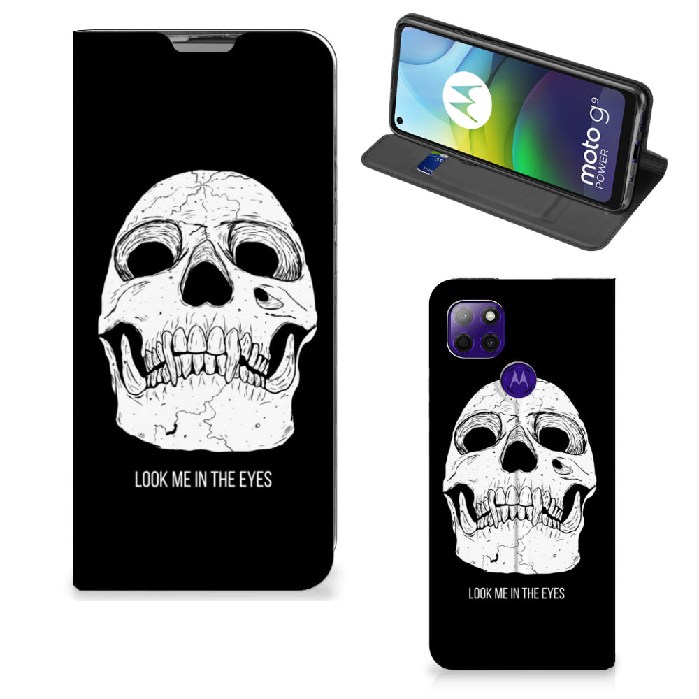 Mobiel BookCase Motorola Moto G9 Power Skull Eyes