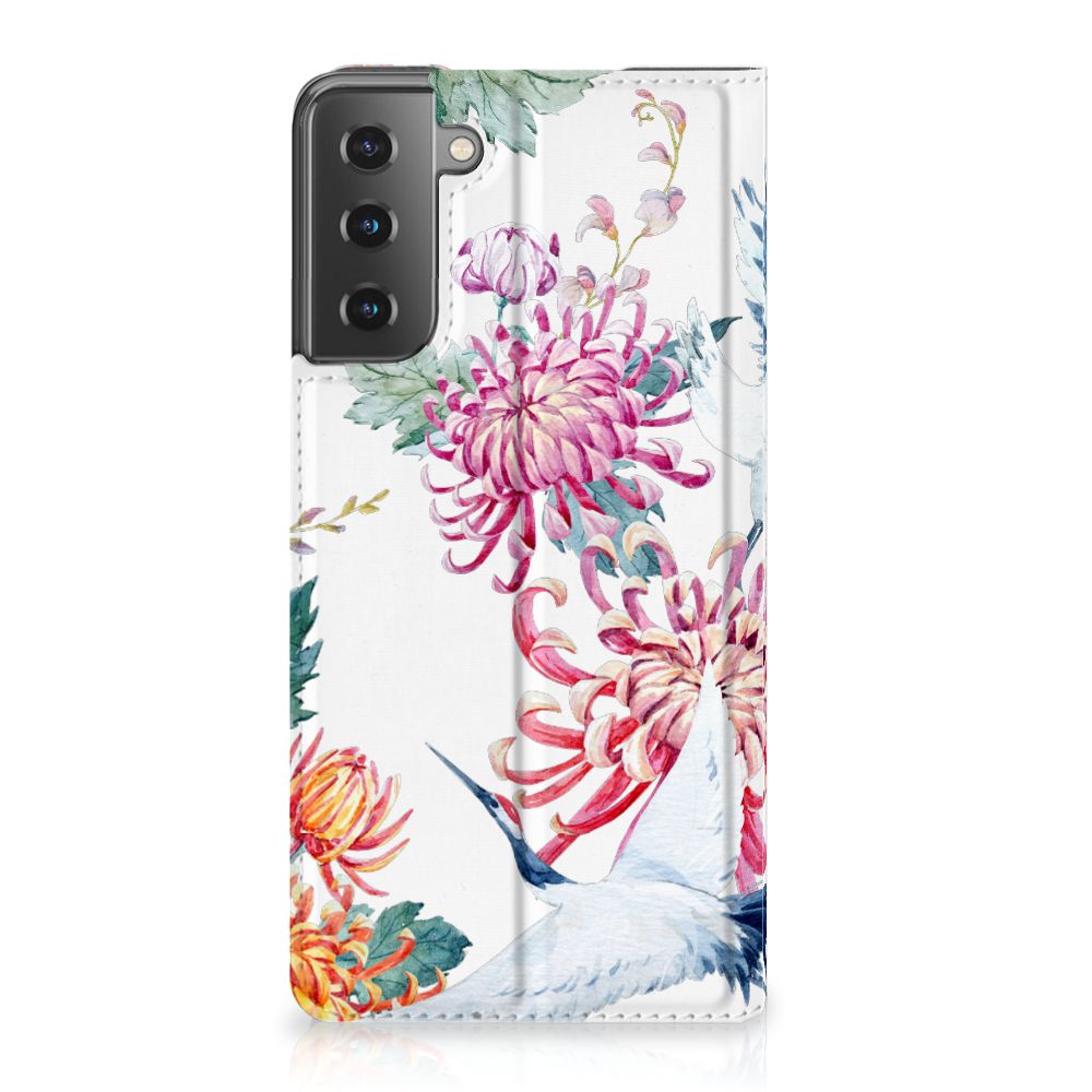 Samsung Galaxy S21 Plus Hoesje maken Bird Flowers - B2C Telecom