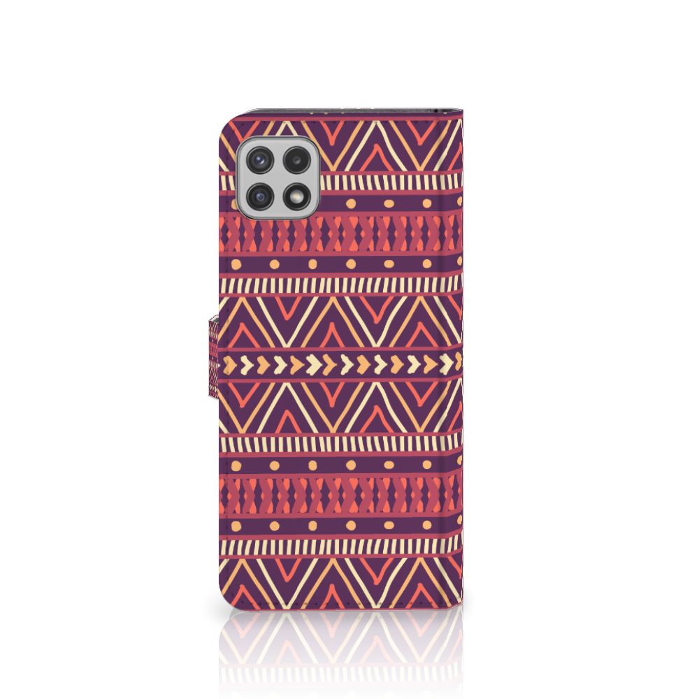 Samsung Galaxy A22 5G Telefoon Hoesje Aztec Paars