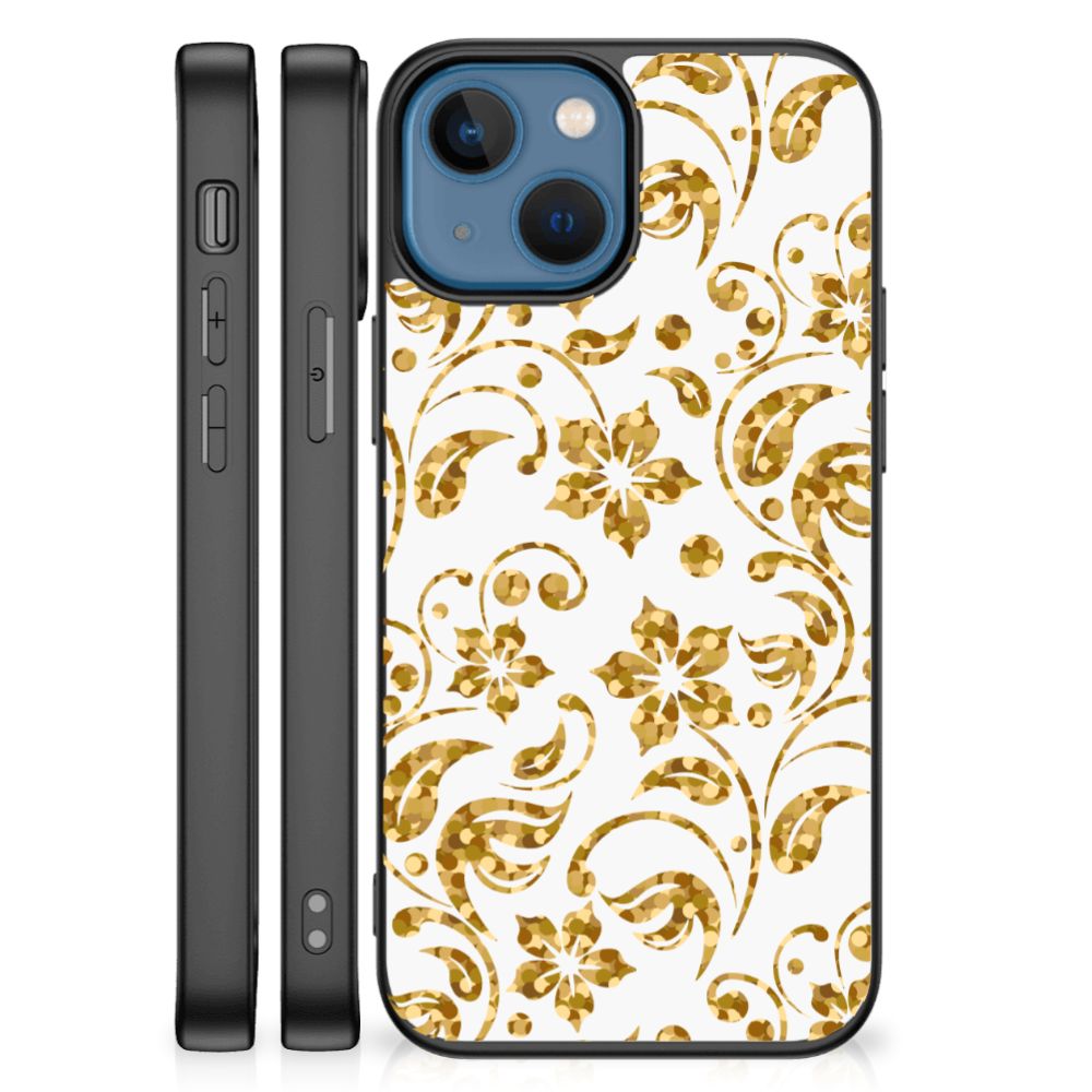 Apple iPhone 13 mini Bloemen Hoesje Gouden Bloemen B2C Telecom