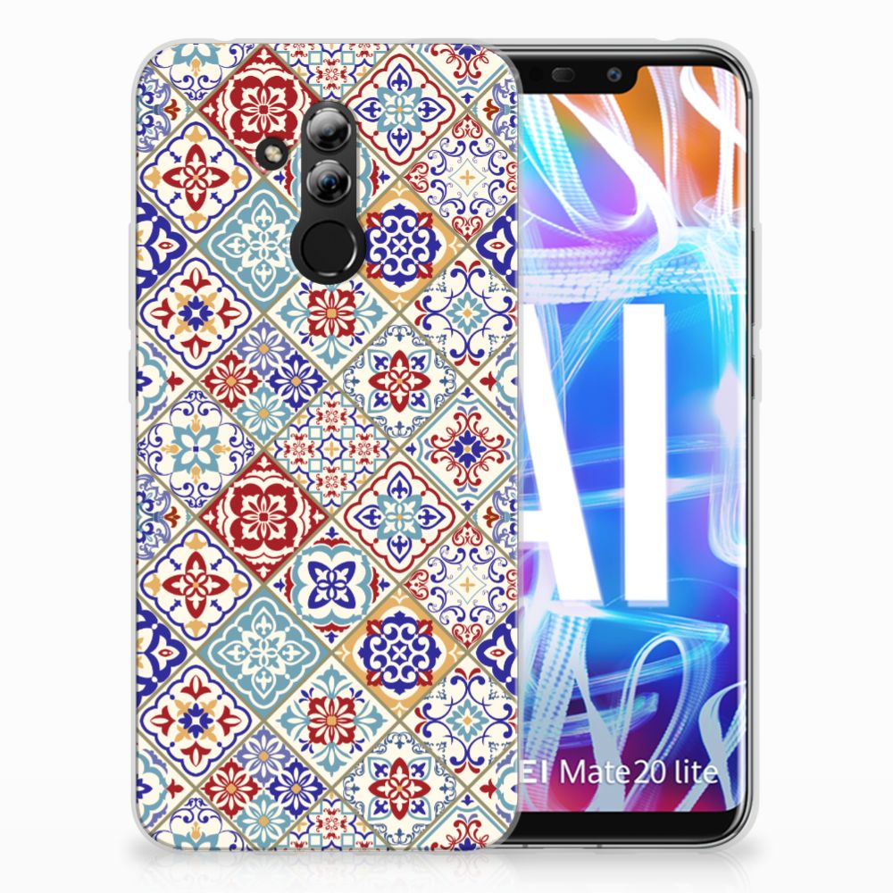 Huawei Mate 20 Lite TPU Siliconen Hoesje Tiles Color