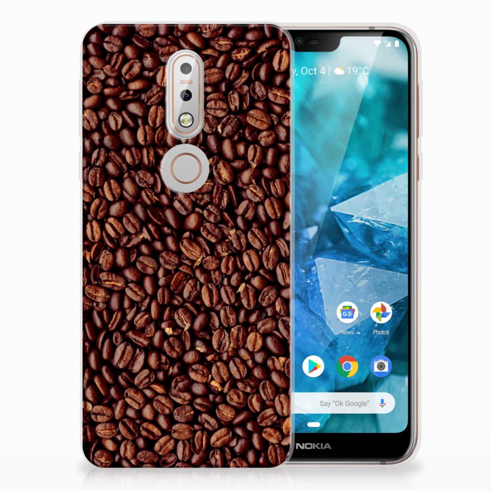 Nokia 7.1 Siliconen Case Koffiebonen