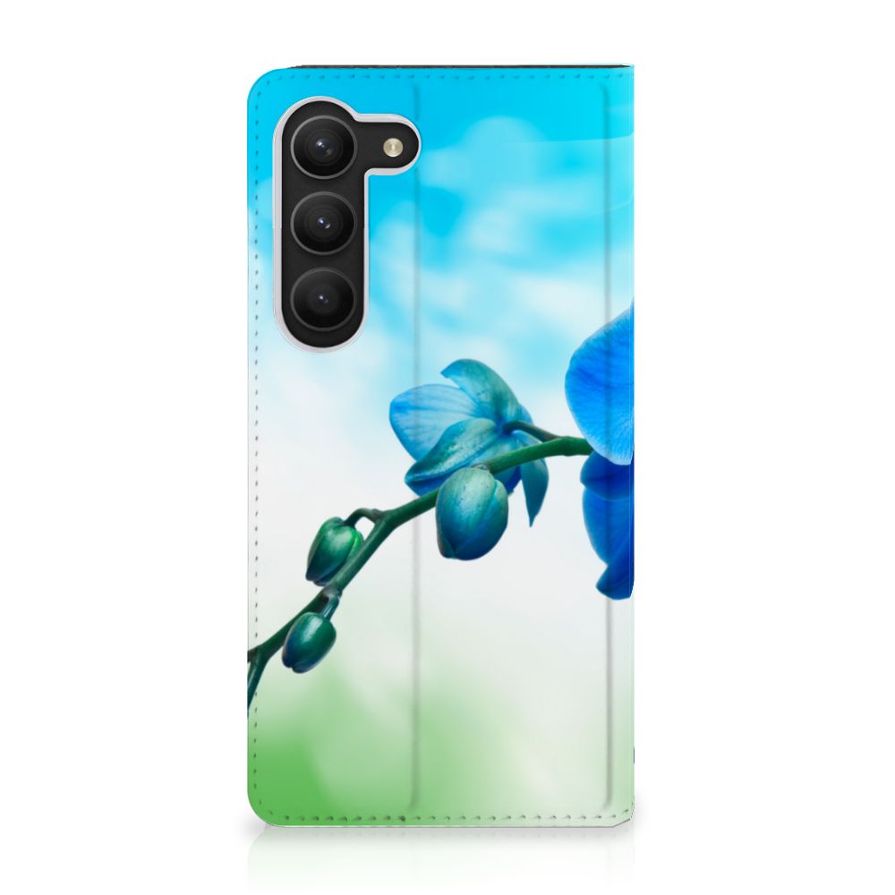 Samsung Galaxy S23 Smart Cover Orchidee Blauw - Cadeau voor je Moeder - B2C Telecom