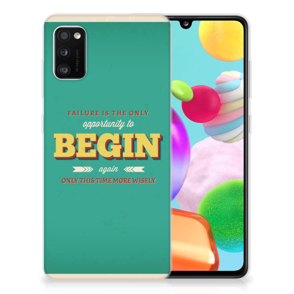 Samsung Galaxy A41 Siliconen hoesje met naam Quote Begin B2C Telecom