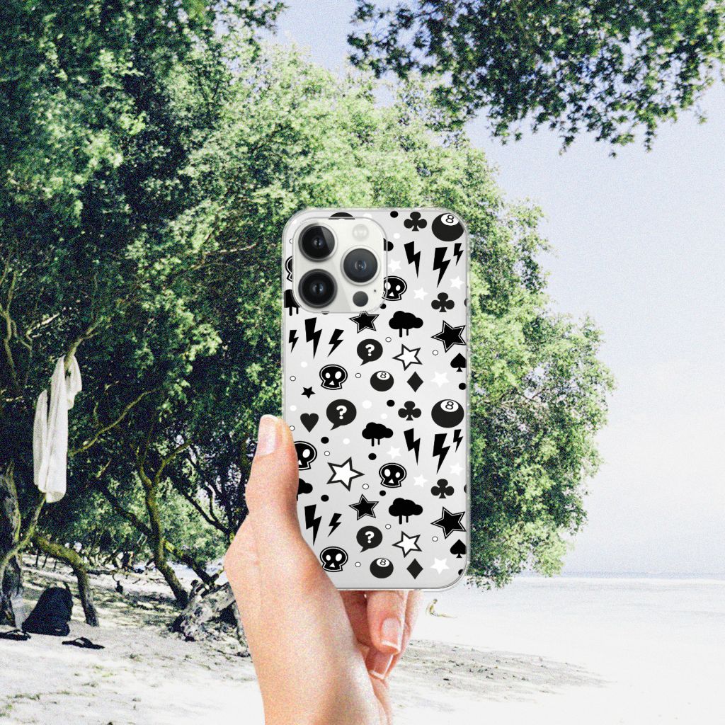 Silicone Back Case iPhone 13 Pro Max Silver Punk B2C Telecom