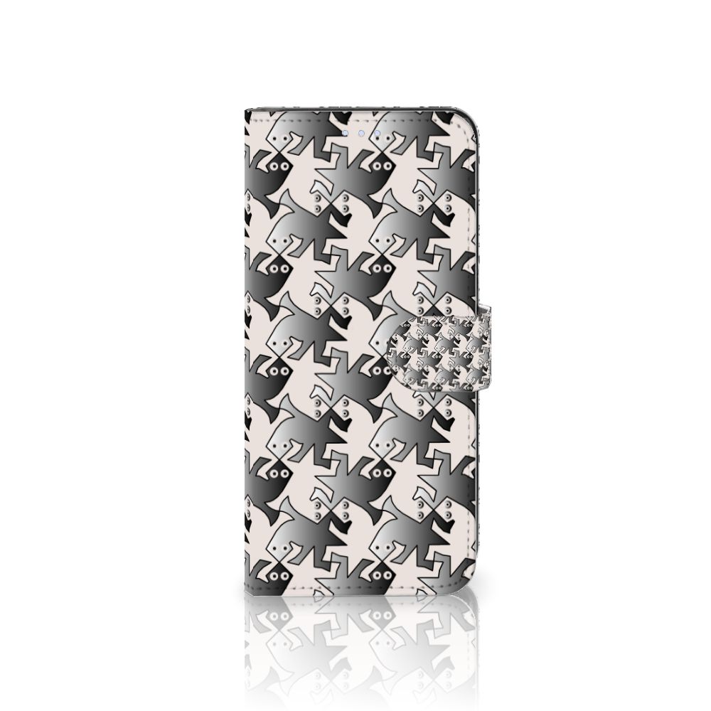 OPPO Reno 8 Lite | OnePlus Nord N20 Telefoonhoesje met Pasjes Salamander Grey