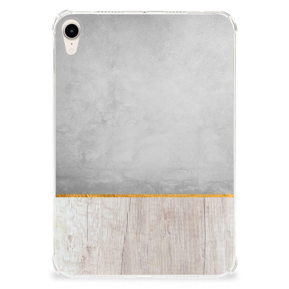 Apple iPad mini 6 (2021) Silicone Tablet Hoes Wood Concrete