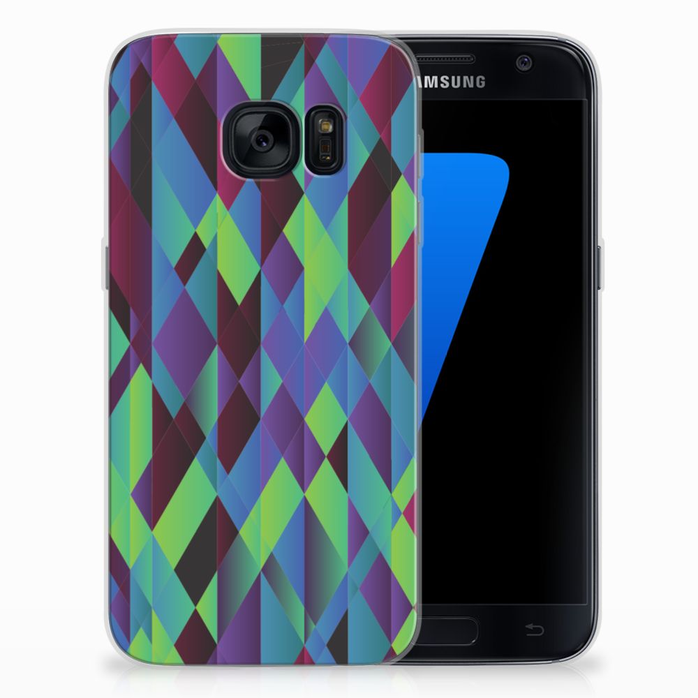 Samsung Galaxy S7 TPU Hoesje Abstract Green Blue