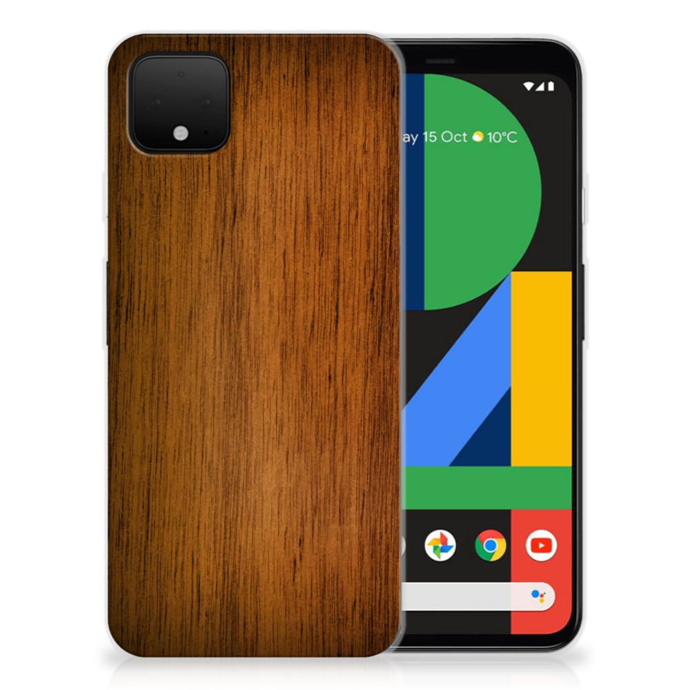 Google Pixel 4 XL Bumper Hoesje Donker Hout