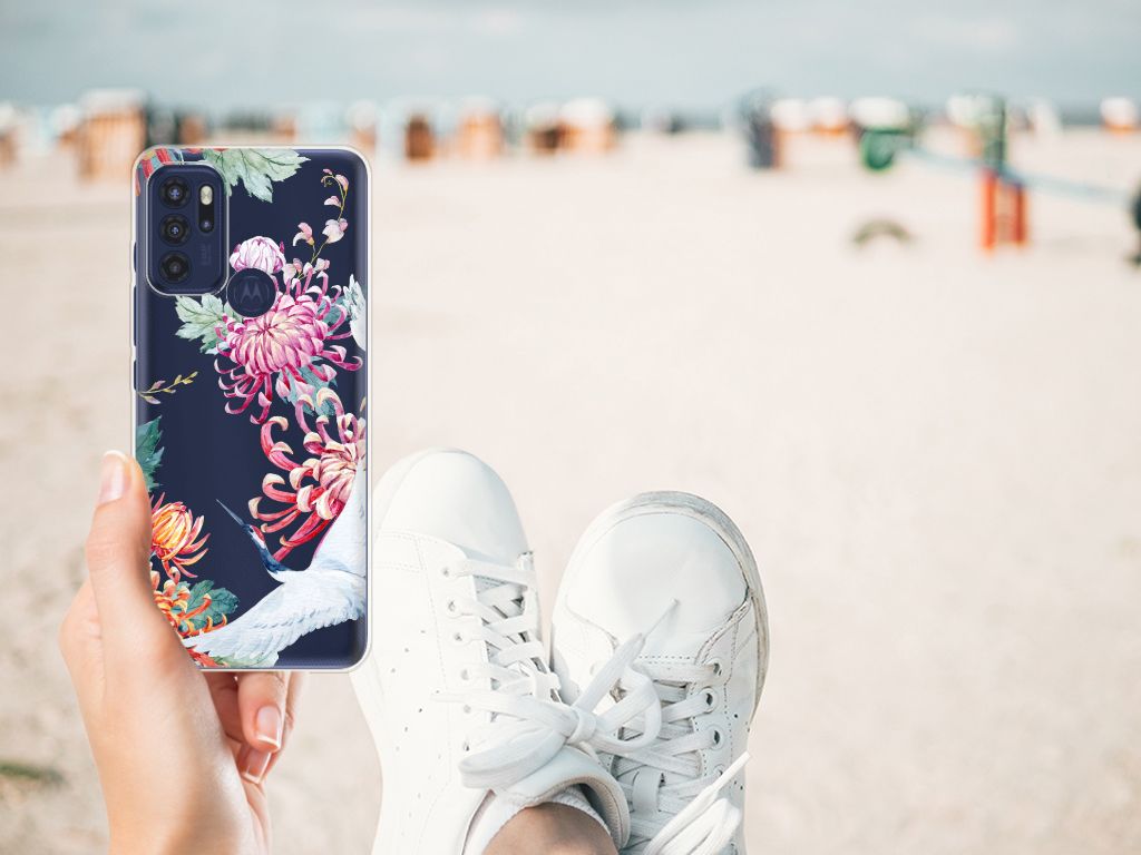Motorola Moto G60s TPU Hoesje Bird Flowers B2C Telecom