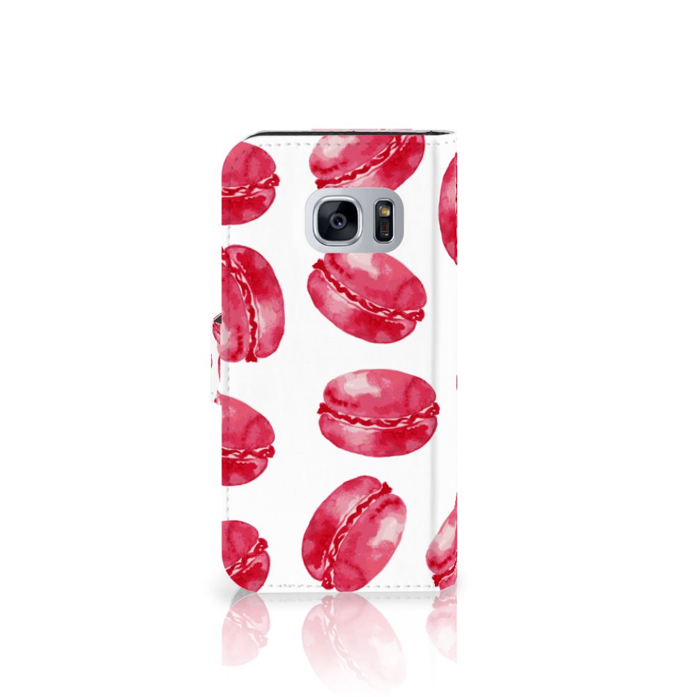 Samsung Galaxy S7 Book Cover Pink Macarons