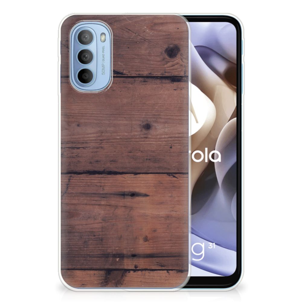 Motorola Moto G31 | G41 Bumper Hoesje Old Wood B2C Telecom