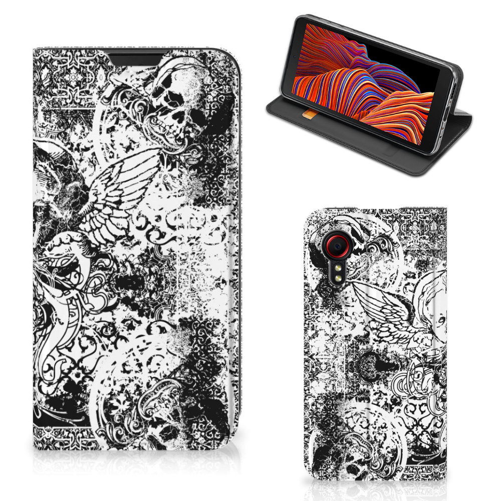Mobiel BookCase Samsung Galaxy Xcover 5 Skulls Angel - B2C Telecom