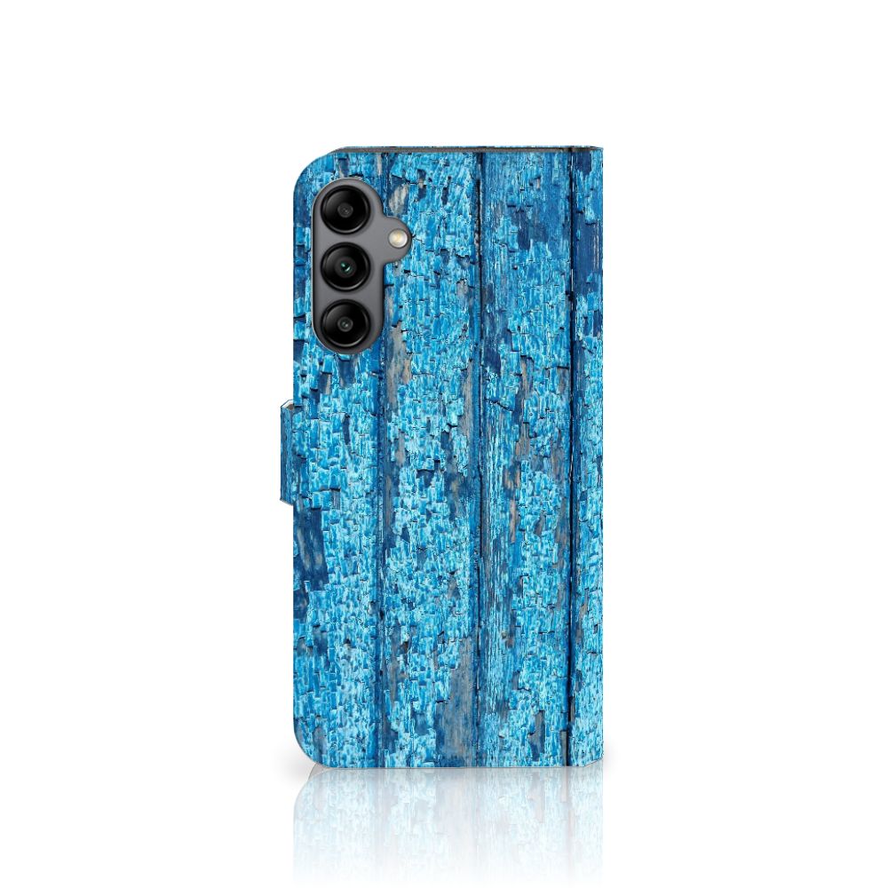 Samsung Galaxy A34 Book Style Case Wood Blue