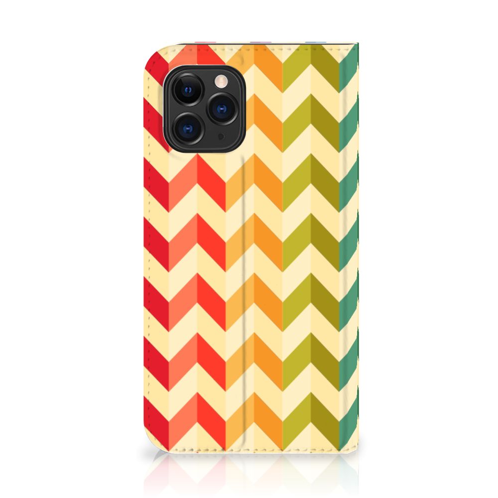 Apple iPhone 11 Pro Hoesje met Magneet Zigzag Multi Color