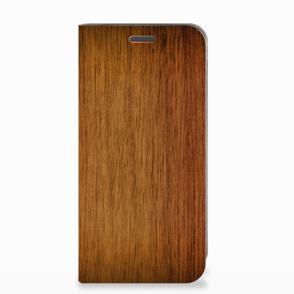 Motorola Moto E5 Play Book Wallet Case Donker Hout