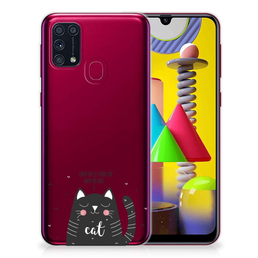 Samsung Galaxy M31 Telefoonhoesje met Naam Cat Good Day B2C Telecom