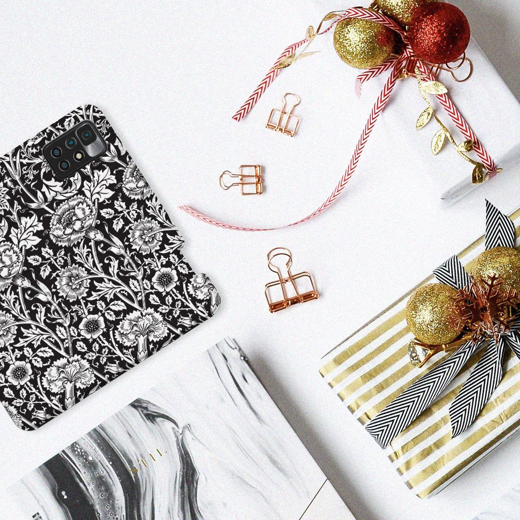 Xiaomi Redmi 10 Smart Cover Black Flowers - B2C Telecom
