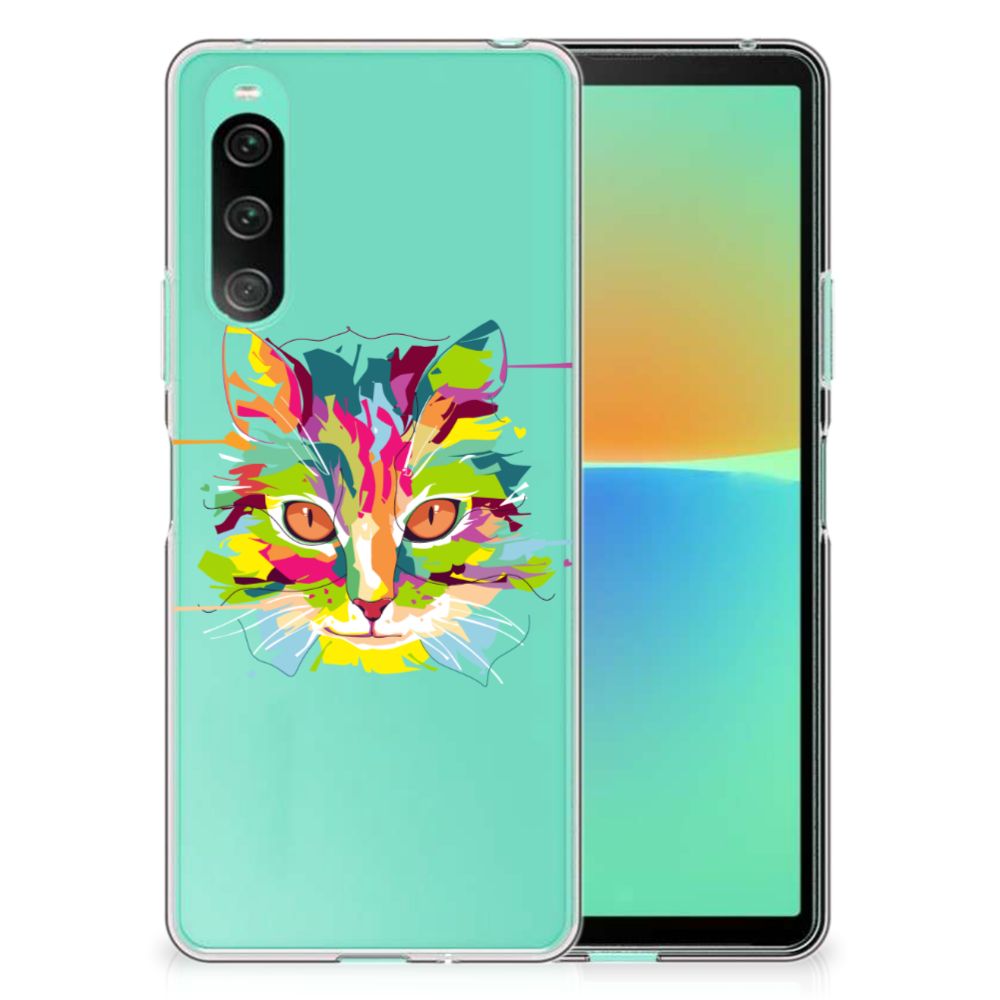 Sony Xperia 10 V Telefoonhoesje met Naam Cat Color