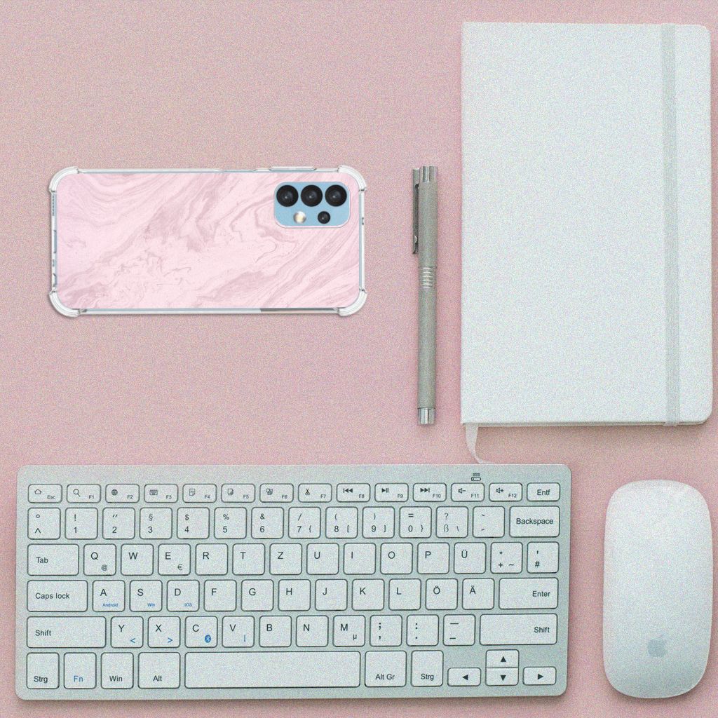 Samsung Galaxy A13 (4G) Anti-Shock Hoesje Marble Pink - Origineel Cadeau Vriendin B2C Telecom