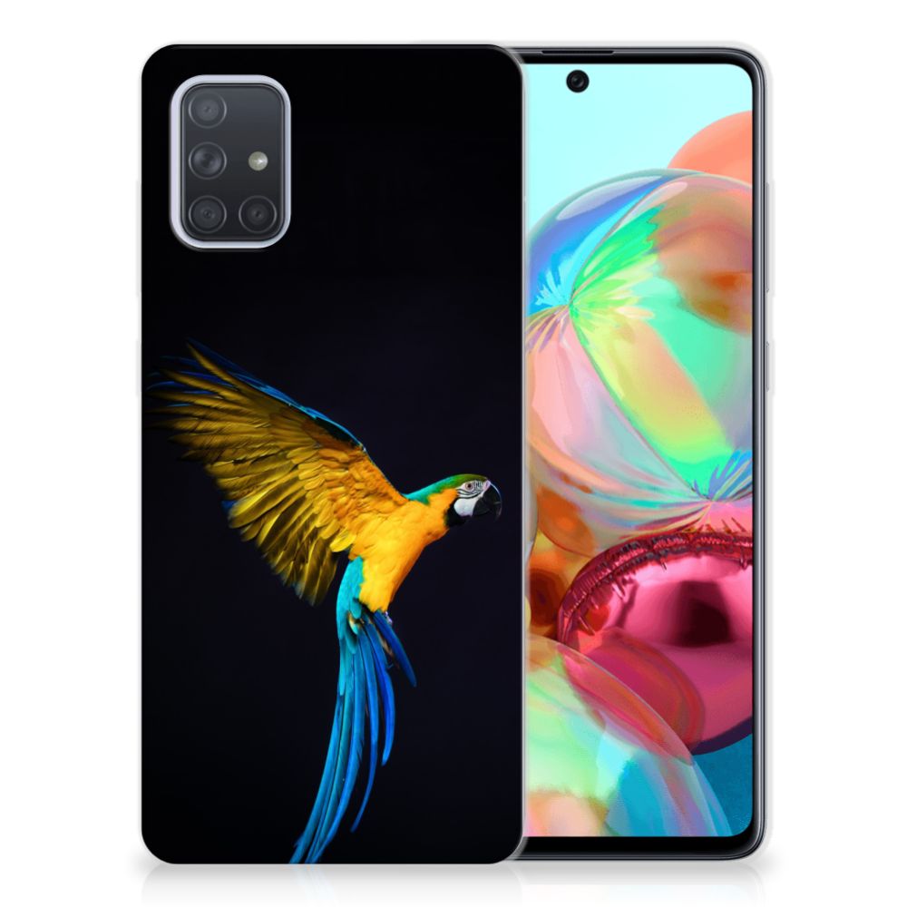 Samsung Galaxy A71 TPU Hoesje Papegaai