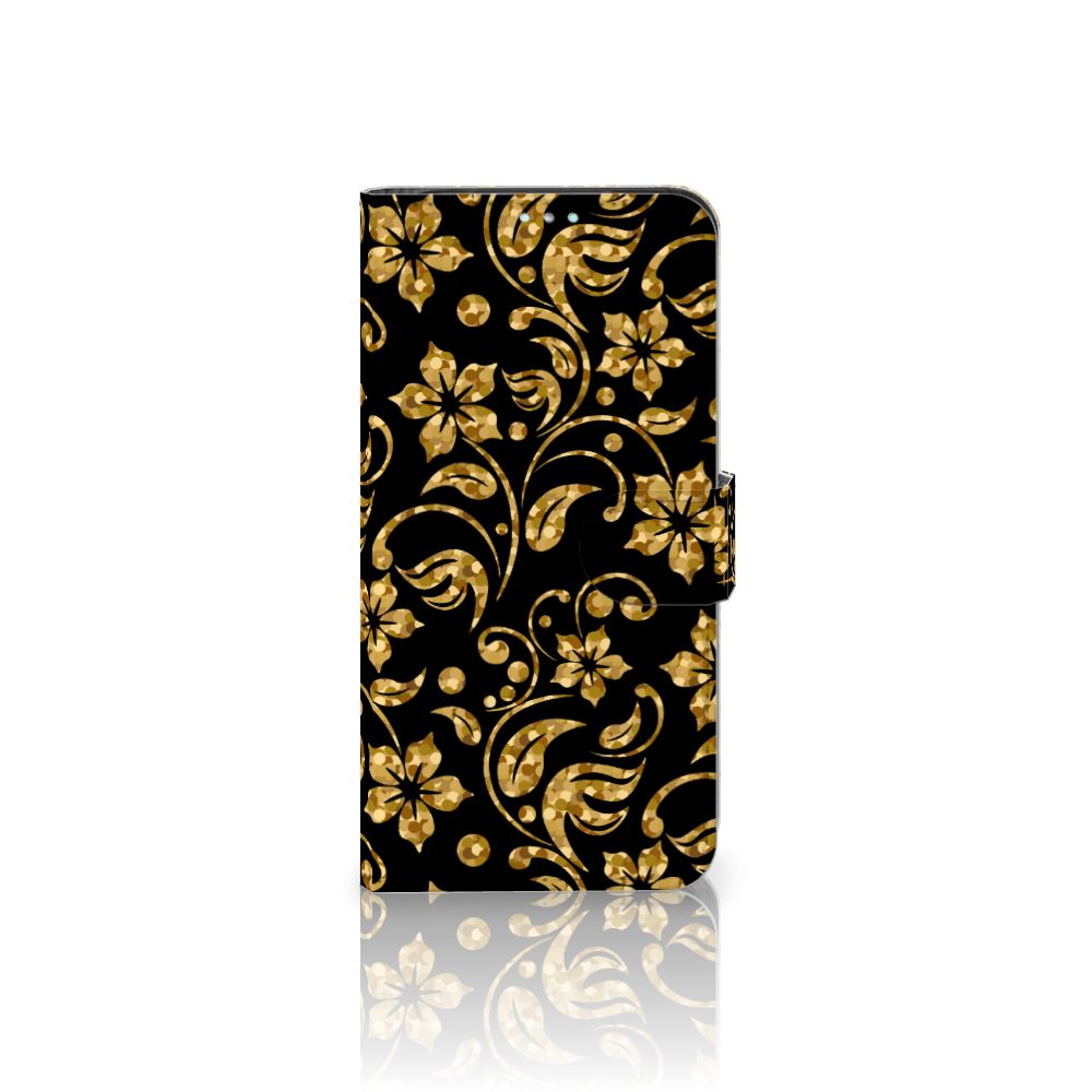 Samsung Galaxy A41 Hoesje Gouden Bloemen