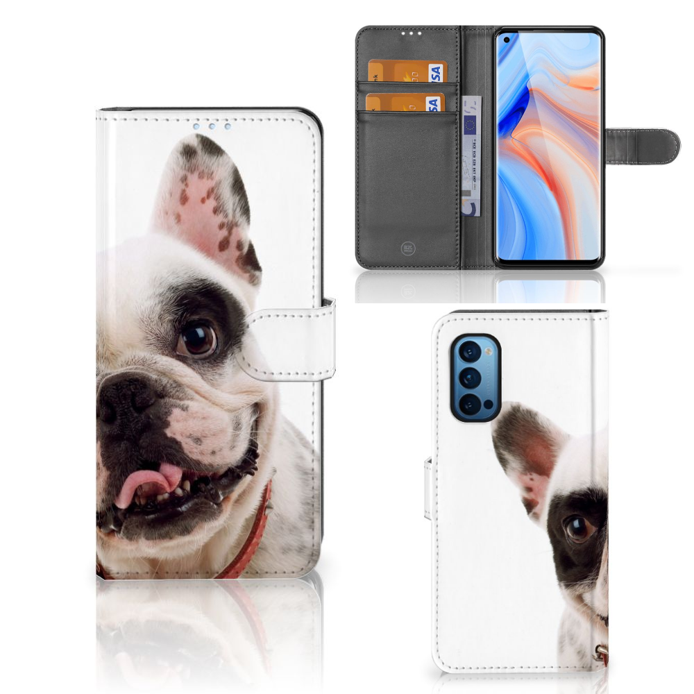 OPPO Reno 4 Pro 5G Telefoonhoesje met Pasjes Franse Bulldog