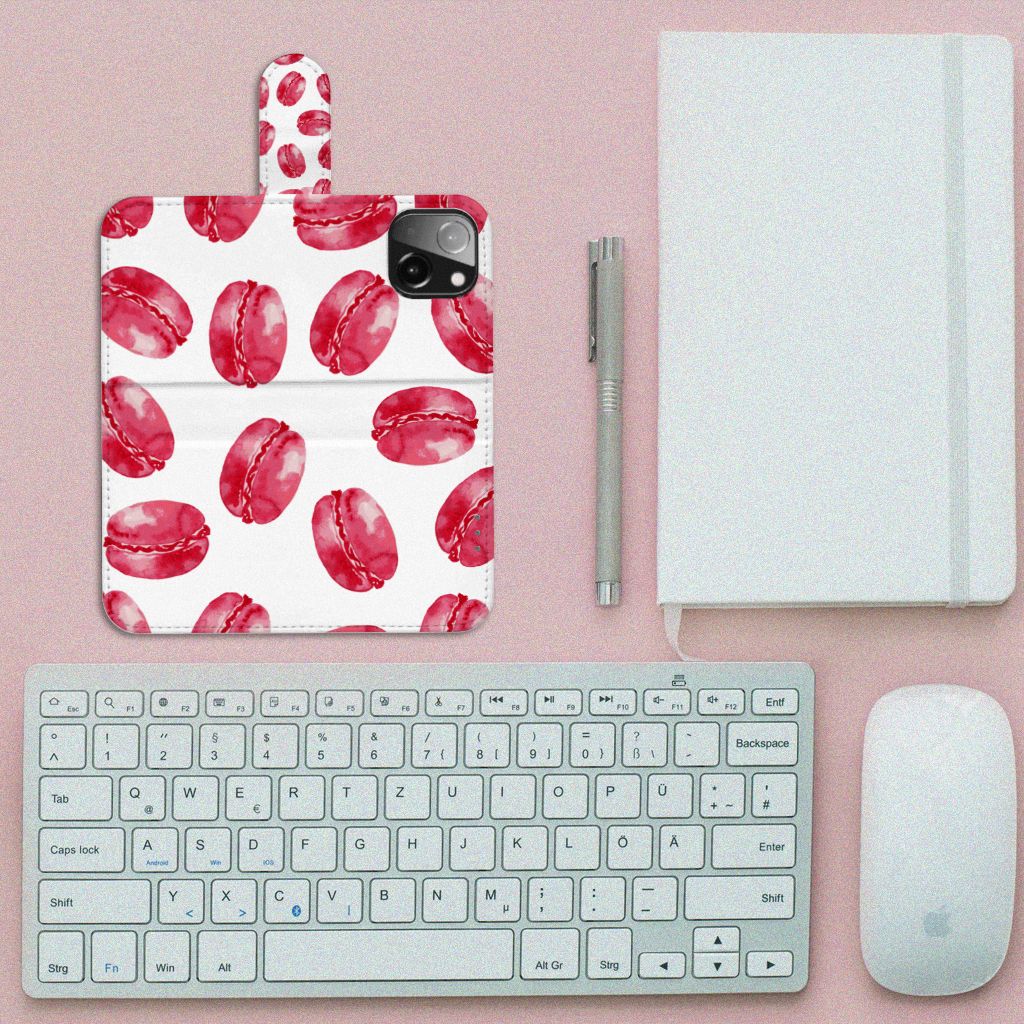 iPhone 13 Mini Book Cover Pink Macarons