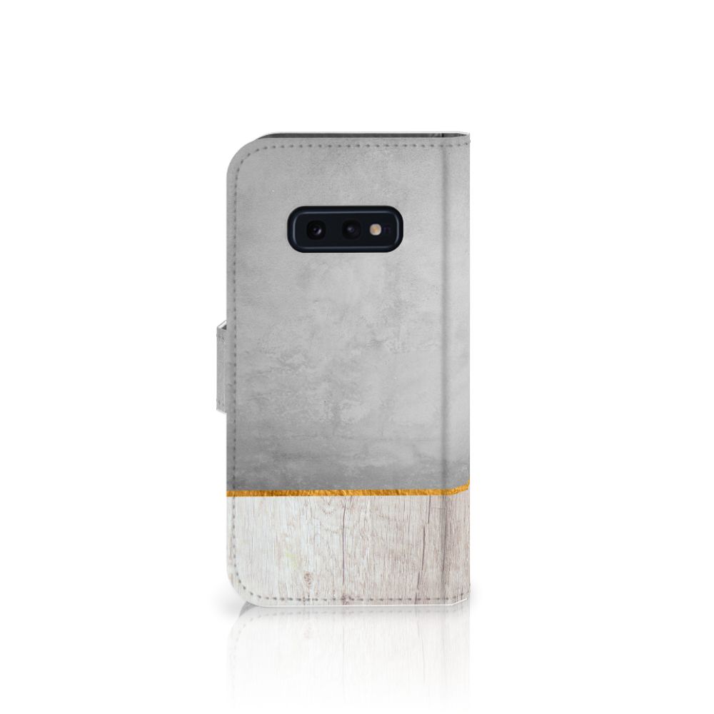 Samsung Galaxy S10e Book Style Case Wood Concrete