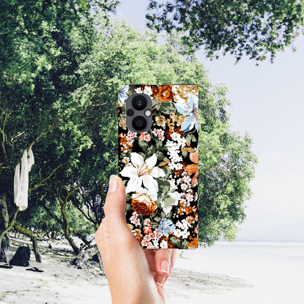 Smart Cover voor OPPO Reno8 Lite Dark Flowers - B2C Telecom