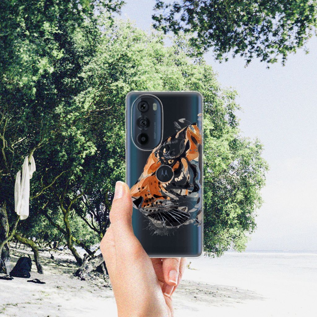 Hoesje maken Motorola Edge 30 Pro Watercolor Tiger B2C Telecom