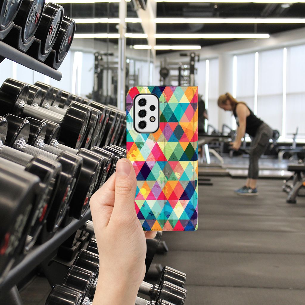 Samsung Galaxy A23 Hoesje met Magneet Geruit - B2C Telecom